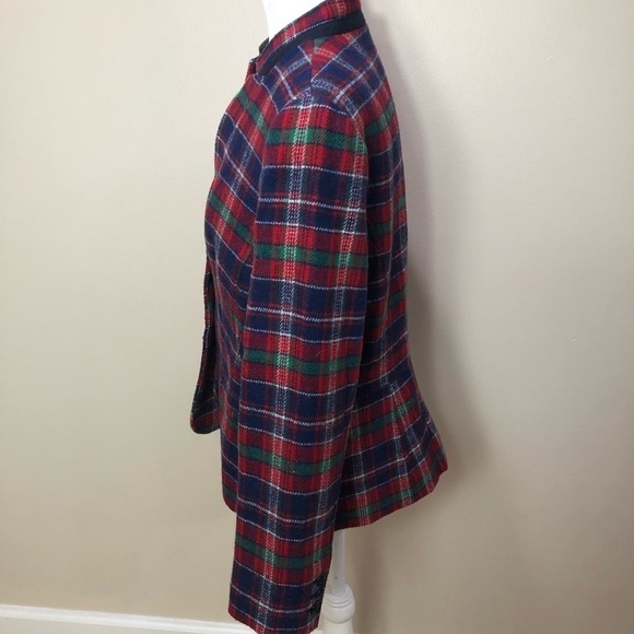 Talbots Wool Blend Plaid Blazer Sz 12 Petite Holiday Career English Countryside - Picture 2 of 8